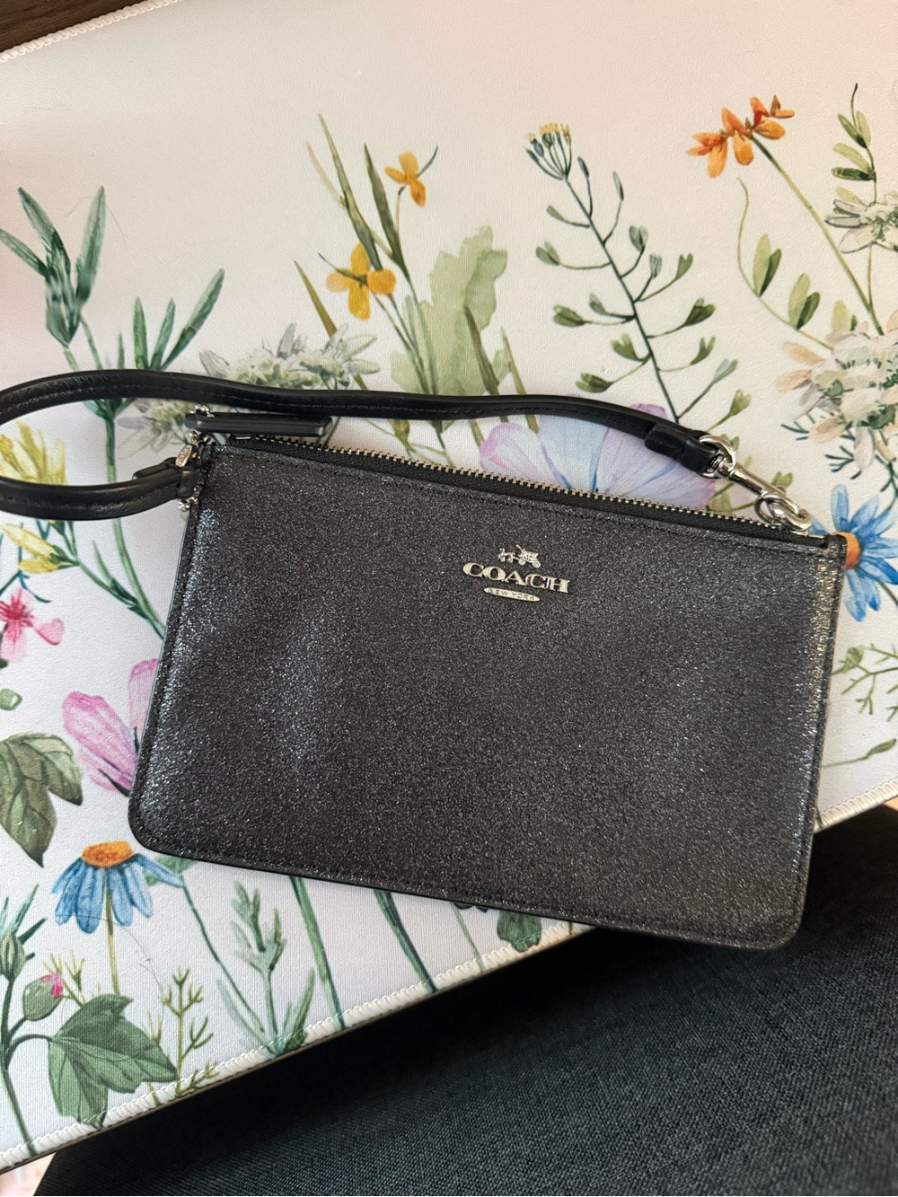 Coach Black Sparkle Wristlet Crossbody